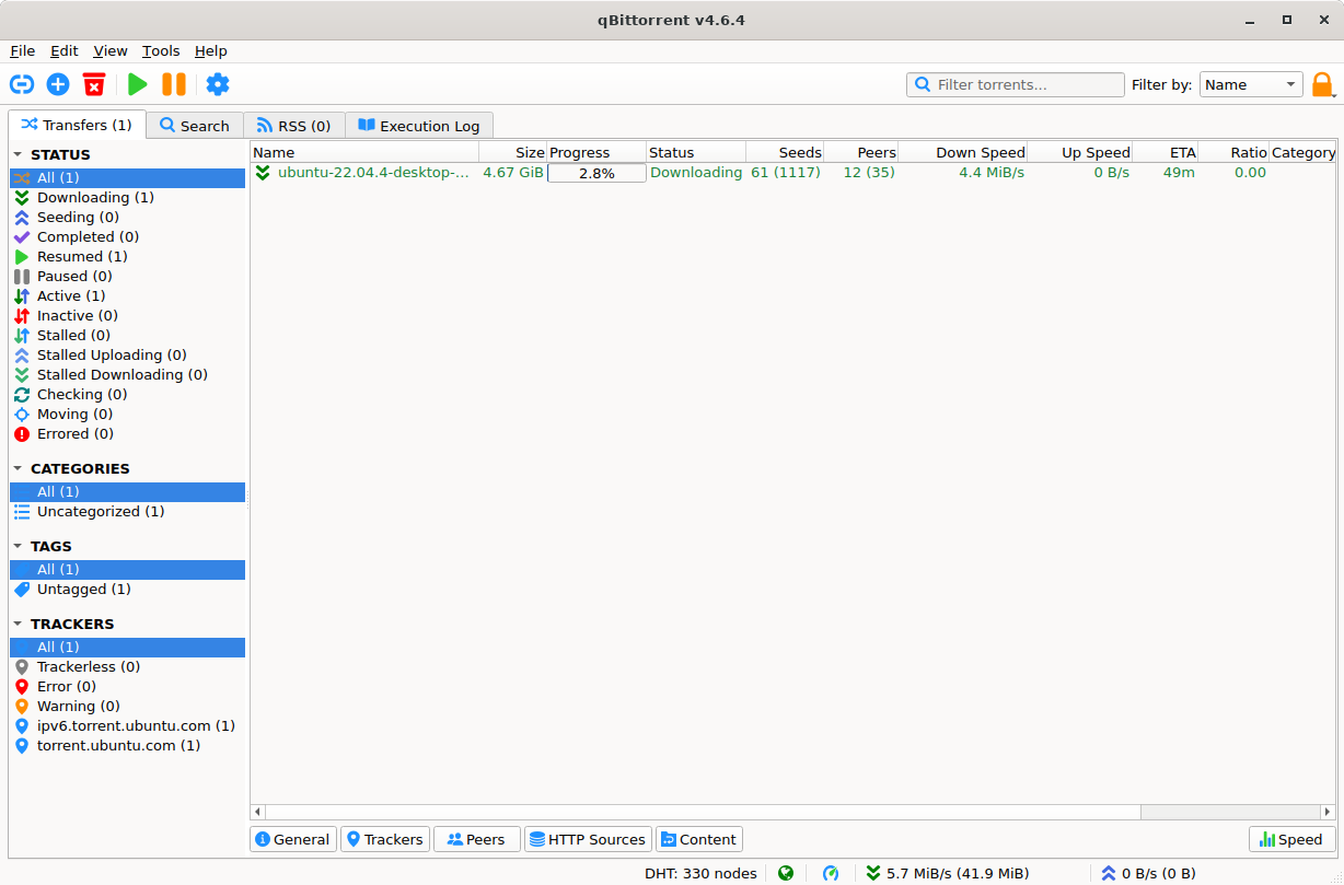 Main window (General tab collapsed)