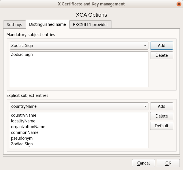 XCA 模板和扩展管理