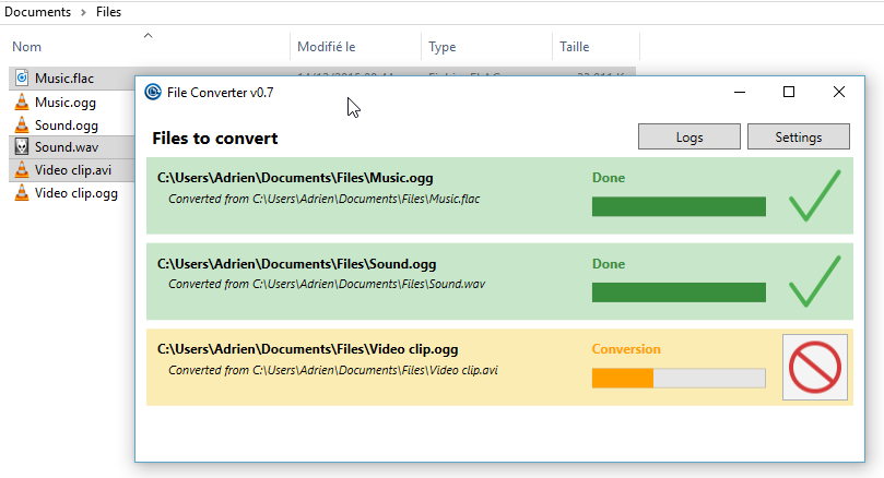 批量转换进度界面